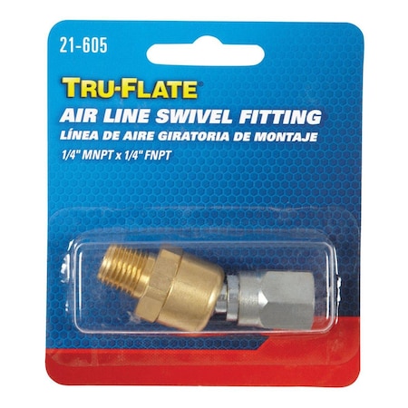 Pinpoint 21605 0.25 in. Tru-Flate Airline Swivel Male & Female Fitting PI3314766